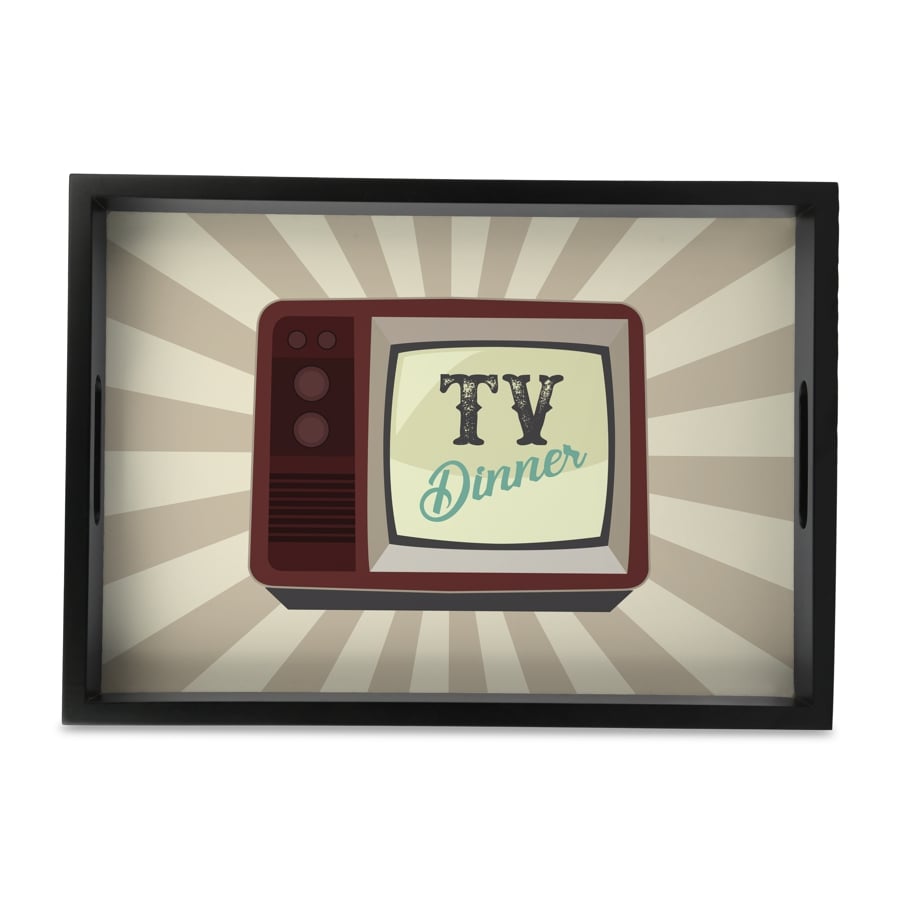 TV Dinner Serving Tray with Cutout Handles (Wood)  10" x 14"