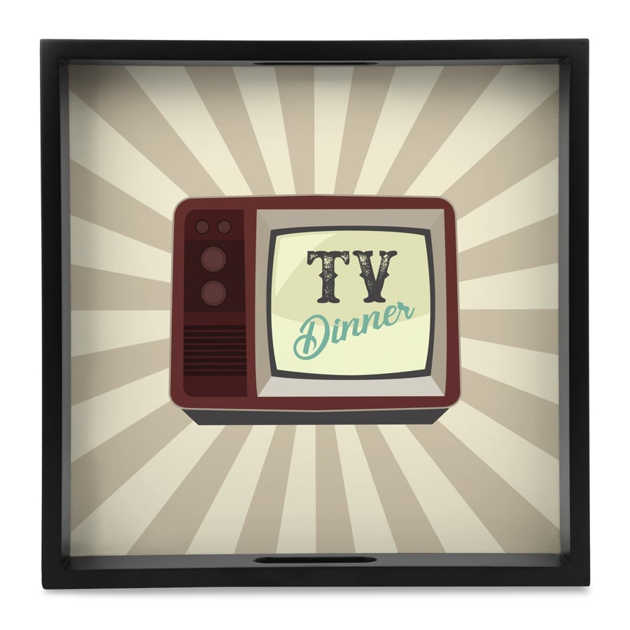 TV Dinner Serving Tray with Cutout Handles (Wood)  12" x 12"