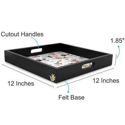 Xmas Allover Sq Tray