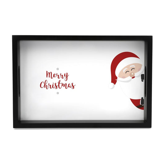 Xmas Santa Serving Tray with Cutout Handles (Wood) 8" x 12"