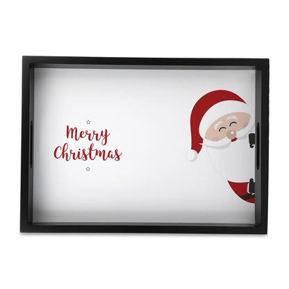 Xmas Santa Serving Tray with Cutout Handles (Wood) 10" x 14"