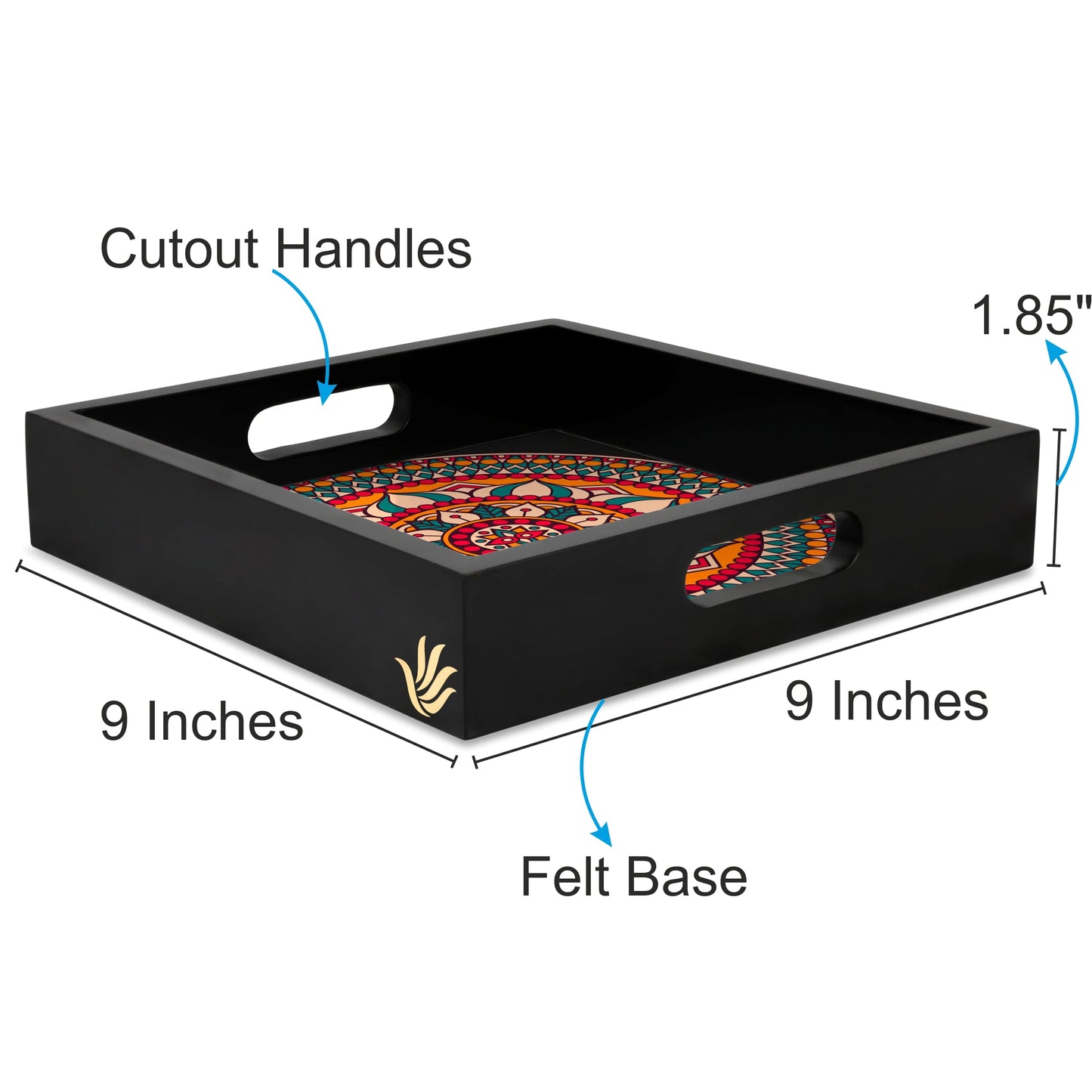 Red Mandala Sq Tray