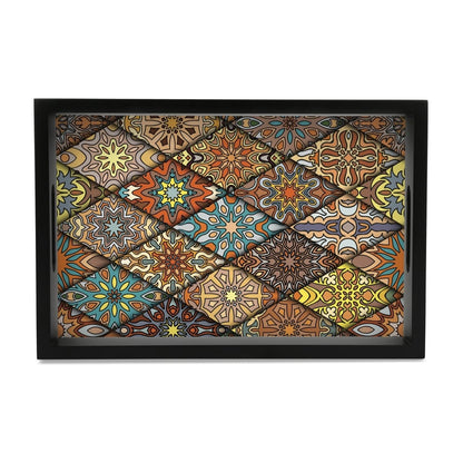 Diamond Serving Tray with Cutout Handles (Wood) 8" x 12"