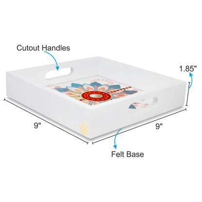 Rakhee Blue Sq Tray
