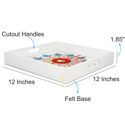 Rakhee Blue Sq Tray