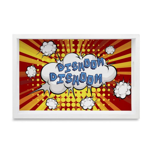 Bollywood Dishoom Serving Tray with Cutout Handles (Wood) 8" x 12"