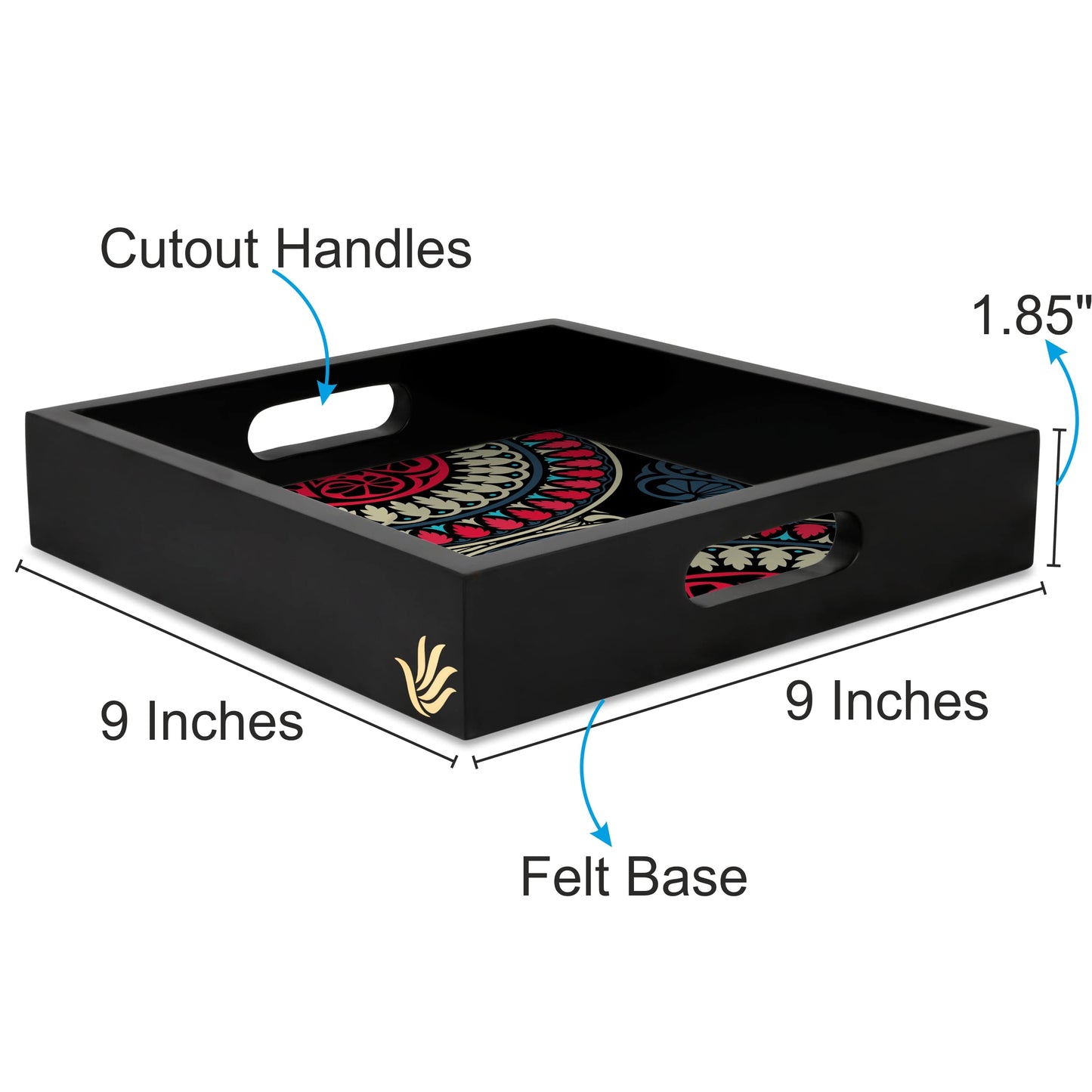 BlackMandala Sq Tray