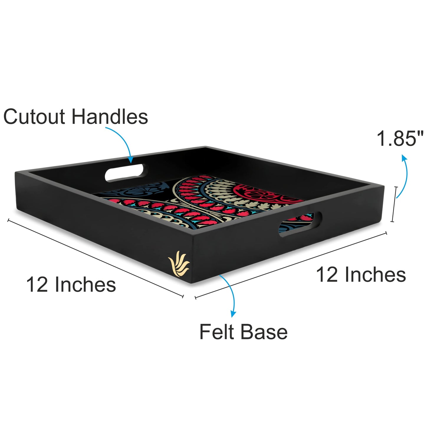 BlackMandala Sq Tray