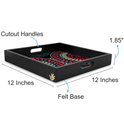 BlackMandala Sq Tray
