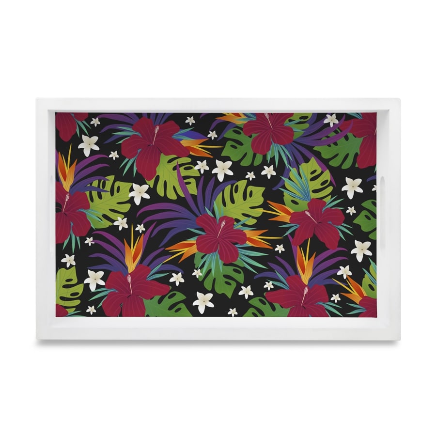 Hawaii Serving Tray with Cutout Handles (Wood) 8" x 12"
