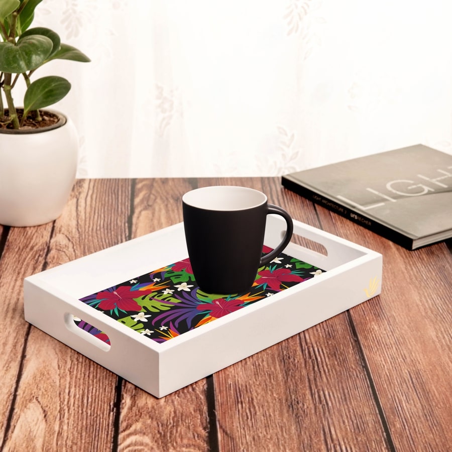 Hawaii Serving Tray with Cutout Handles (Wood) 8" x 12" Lifestyle Image