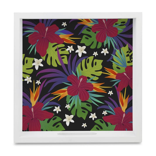 Hawaii Serving Tray with Cutout Handles (Wood) 9" x 9"