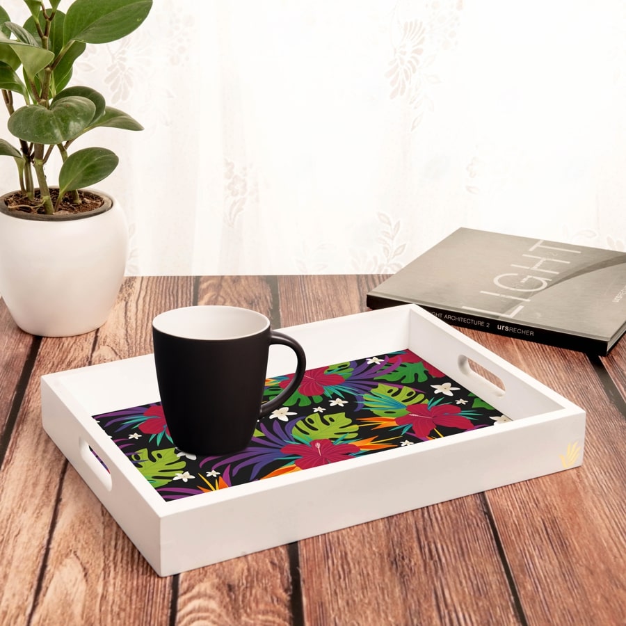 Hawaii Serving Tray with Cutout Handles (Wood) 10" x 14"