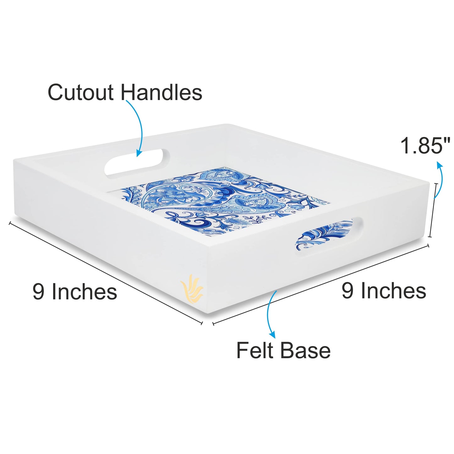 Blue Orient Sq Tray