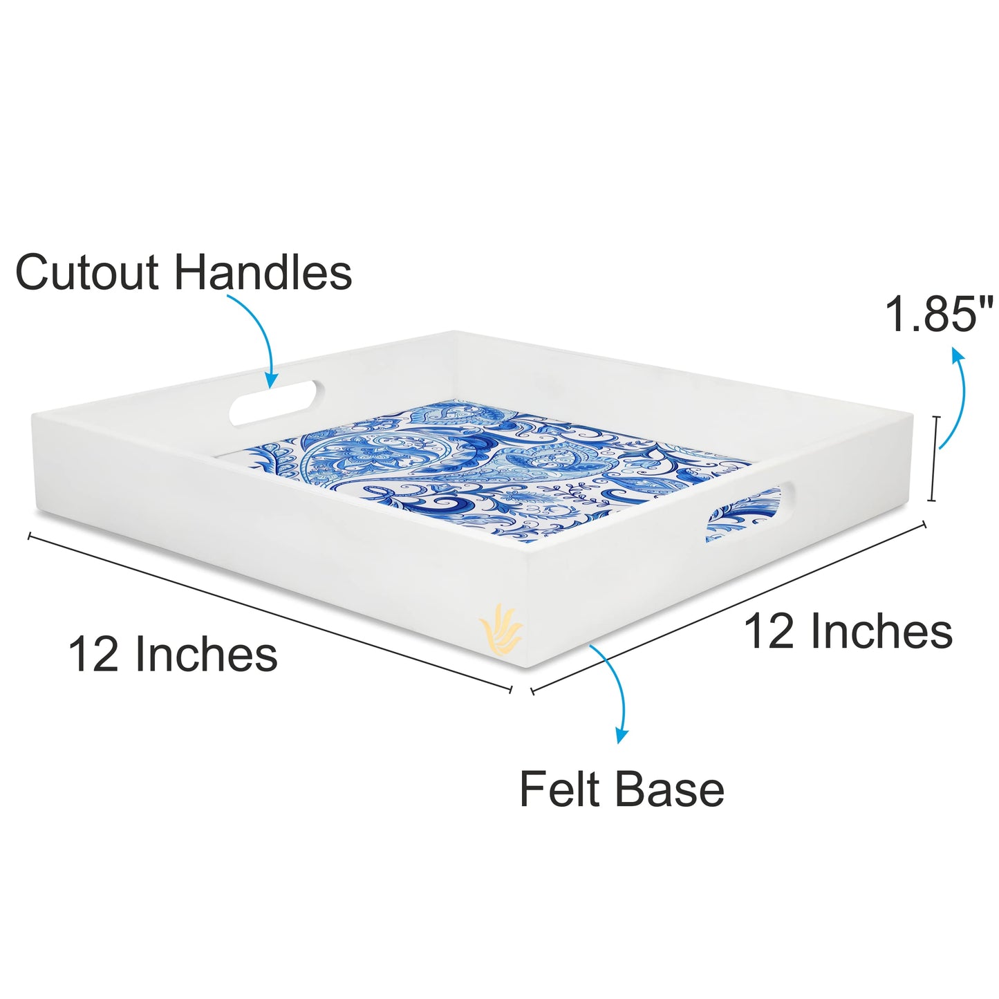 Blue Orient Sq Tray