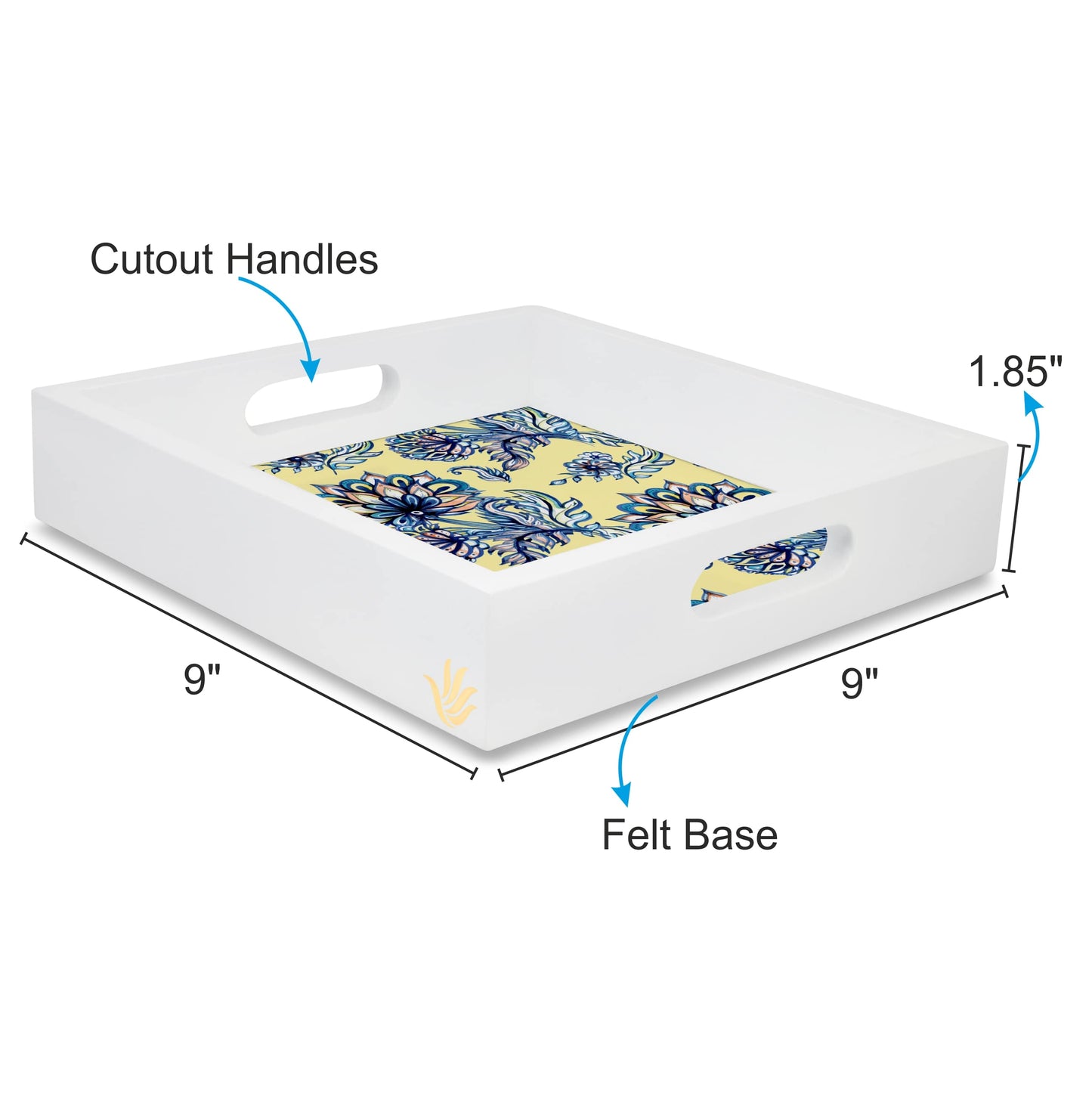 Batik Blue Sq Tray