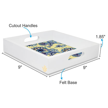 Batik Blue Sq Tray