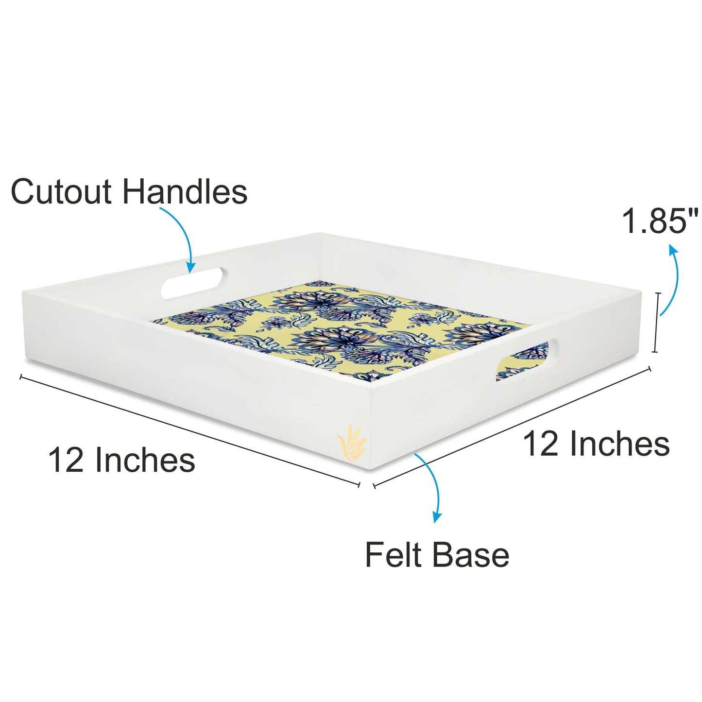 Batik Blue Sq Tray