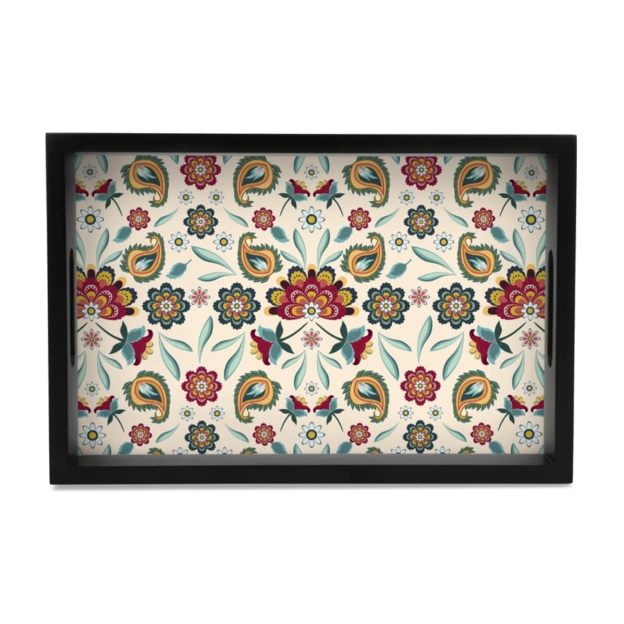 Aradhana Serving Tray with Cutout Handles (Wood) 8" x 12"