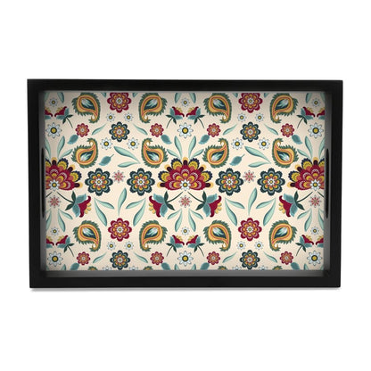 Aradhana Serving Tray with Cutout Handles (Wood) 8" x 12"