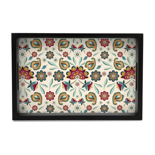 Aradhana Serving Tray with Cutout Handles (Wood) 8" x 12"