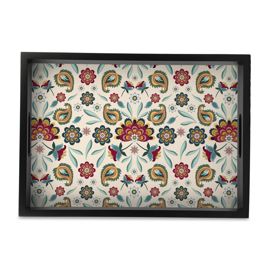 Aradhana Serving Tray with Cutout Handles (Wood) 10" x 14"