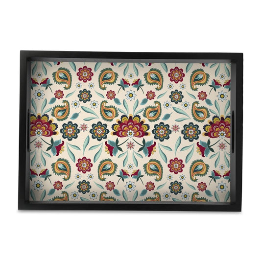 Aradhana Serving Tray with Cutout Handles (Wood) 10" x 14"