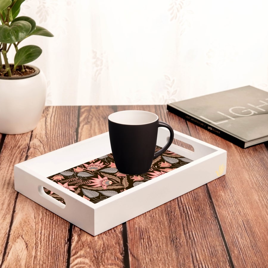 Sheila Serving Tray with Cutout Handles (Wood) 8" x 12"