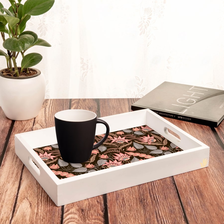 Sheila Serving Tray with Cutout Handles (Wood) 10" x 14"