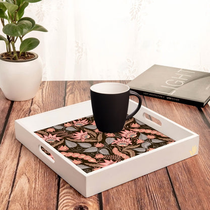 Sheila Serving Tray with Cutout Handles (Wood) 12" x 12"