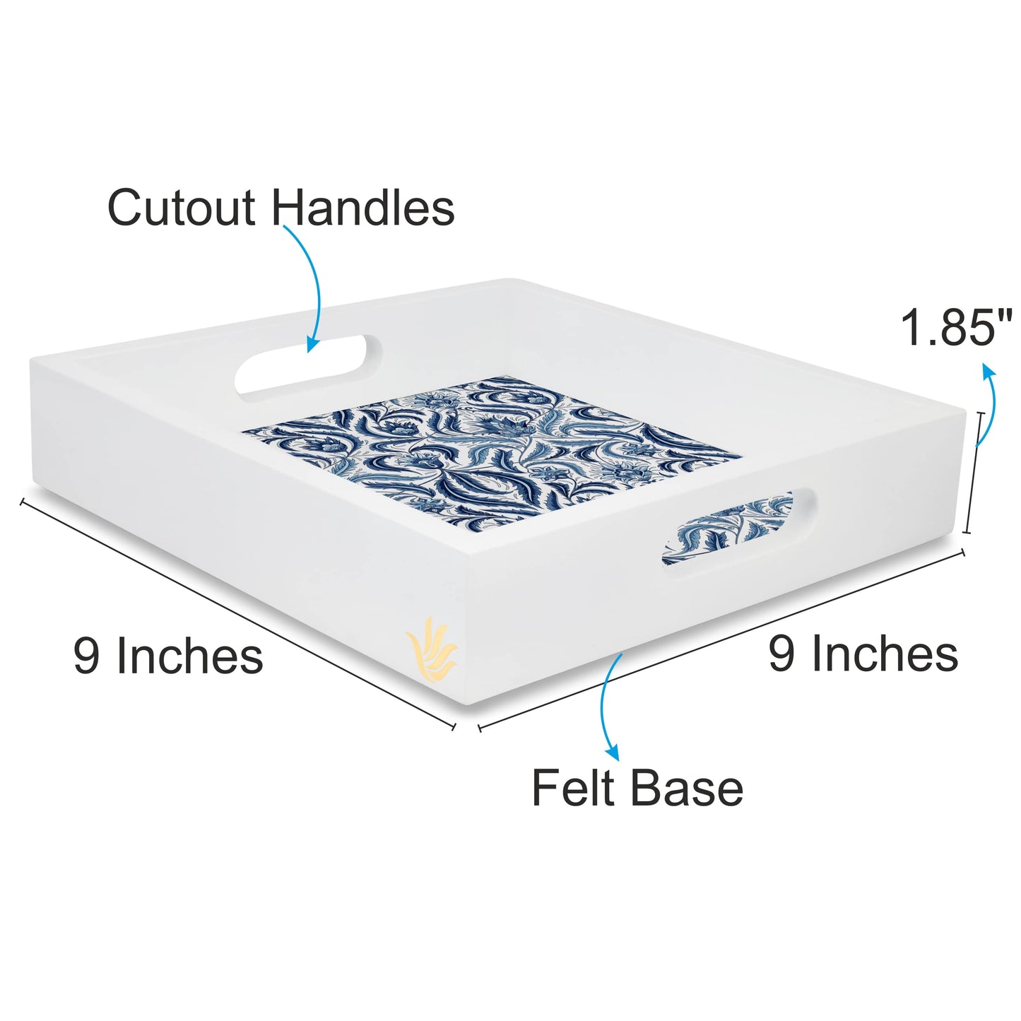Liena Blue Sq Tray