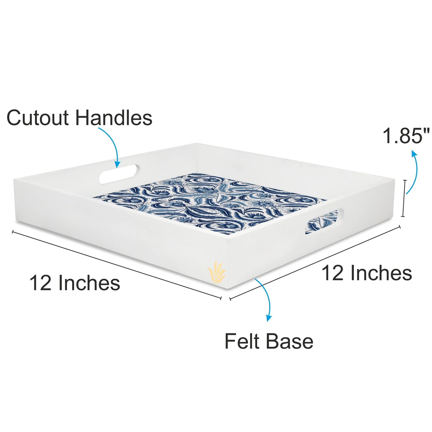Liena Blue Sq Tray