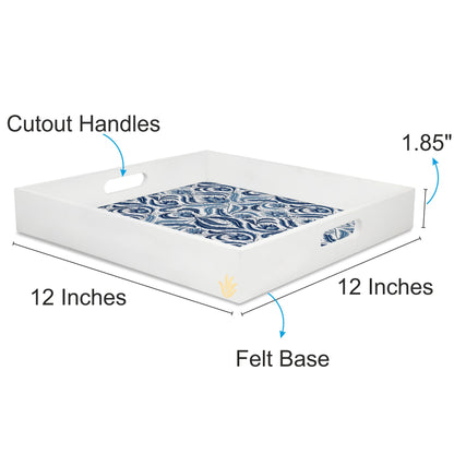 Liena Blue Sq Tray