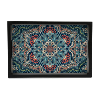 Sheesha Serving Tray with Cutout Handles (Wood) 8" x 12"