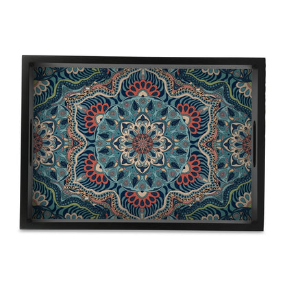 Sheesha Serving Tray with Cutout Handles (Wood) 10" x 14"