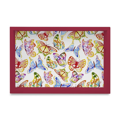 Watercolour Butterflies-R Serving Tray with Cutout Handles (Wood) 8" x 12"