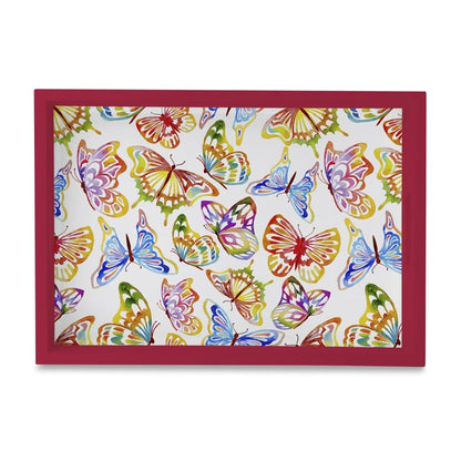 Watercolour Butterflies-R Serving Tray with Cutout Handles (Wood) 10" x 14"