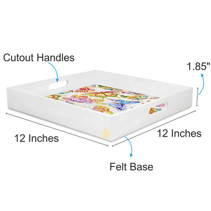 W.C Butterflies Sq tray