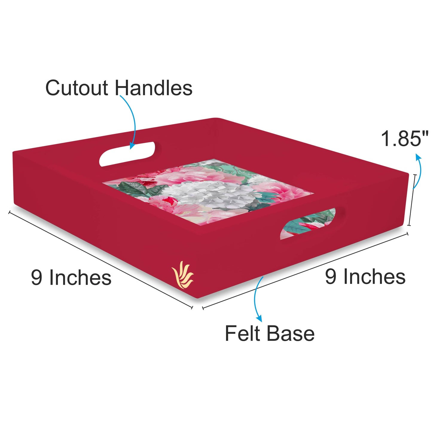 Red Chrys Sq Tray