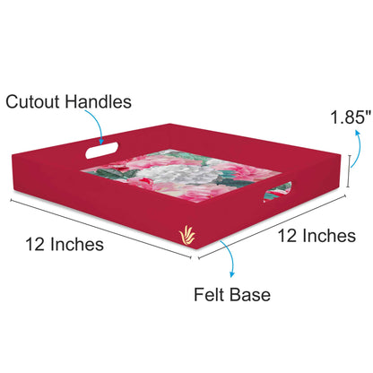 Red Chrys Sq Tray
