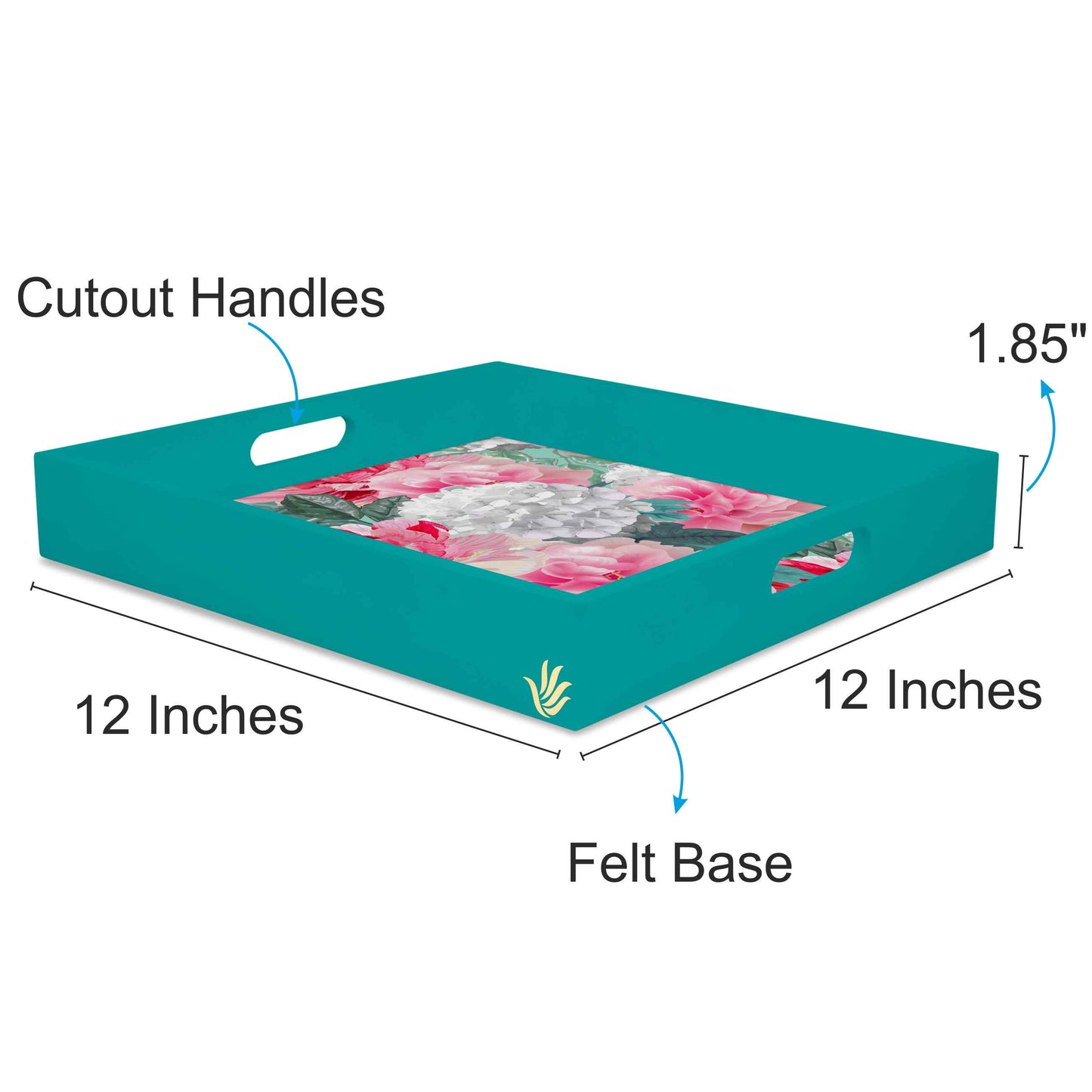 Red Chrys Sq Tray