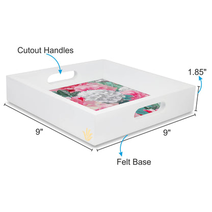 Red Chrys Sq Tray