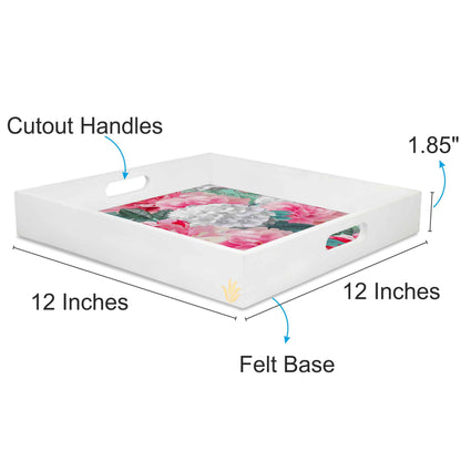 Red Chrys Sq Tray