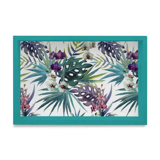 Tropical Palms Serving Tray with Cutout Handles (Wood) 8" x 12"
