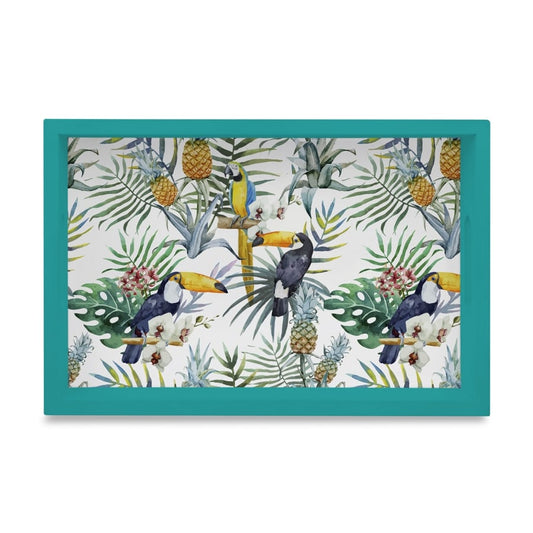 Toucan Serving Tray with Cutout Handles (Wood) 8" x 12"