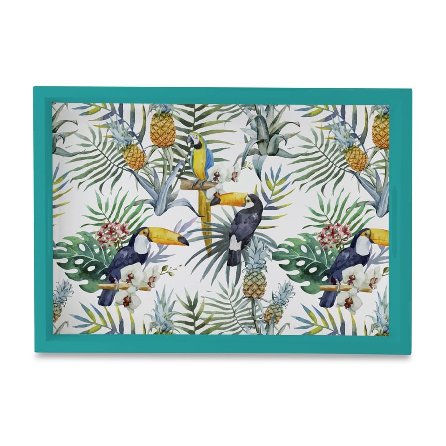Toucan Serving Tray with Cutout Handles (Wood) 10" x 14"