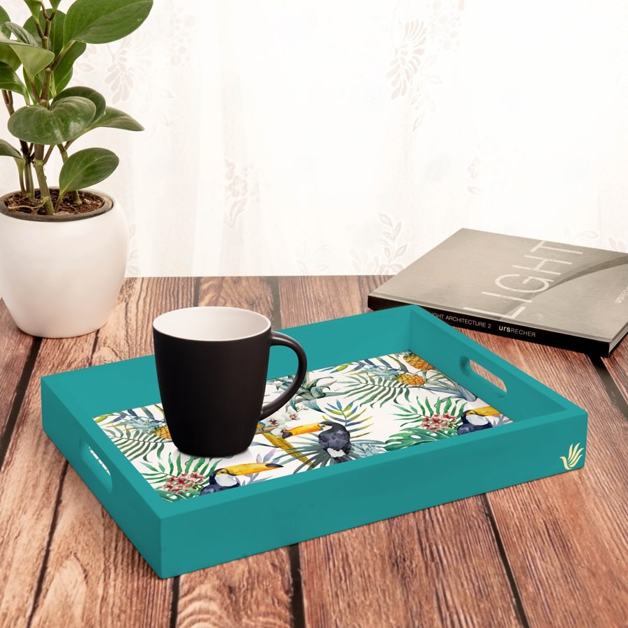 Toucan Serving Tray with Cutout Handles (Wood) 10" x 14"