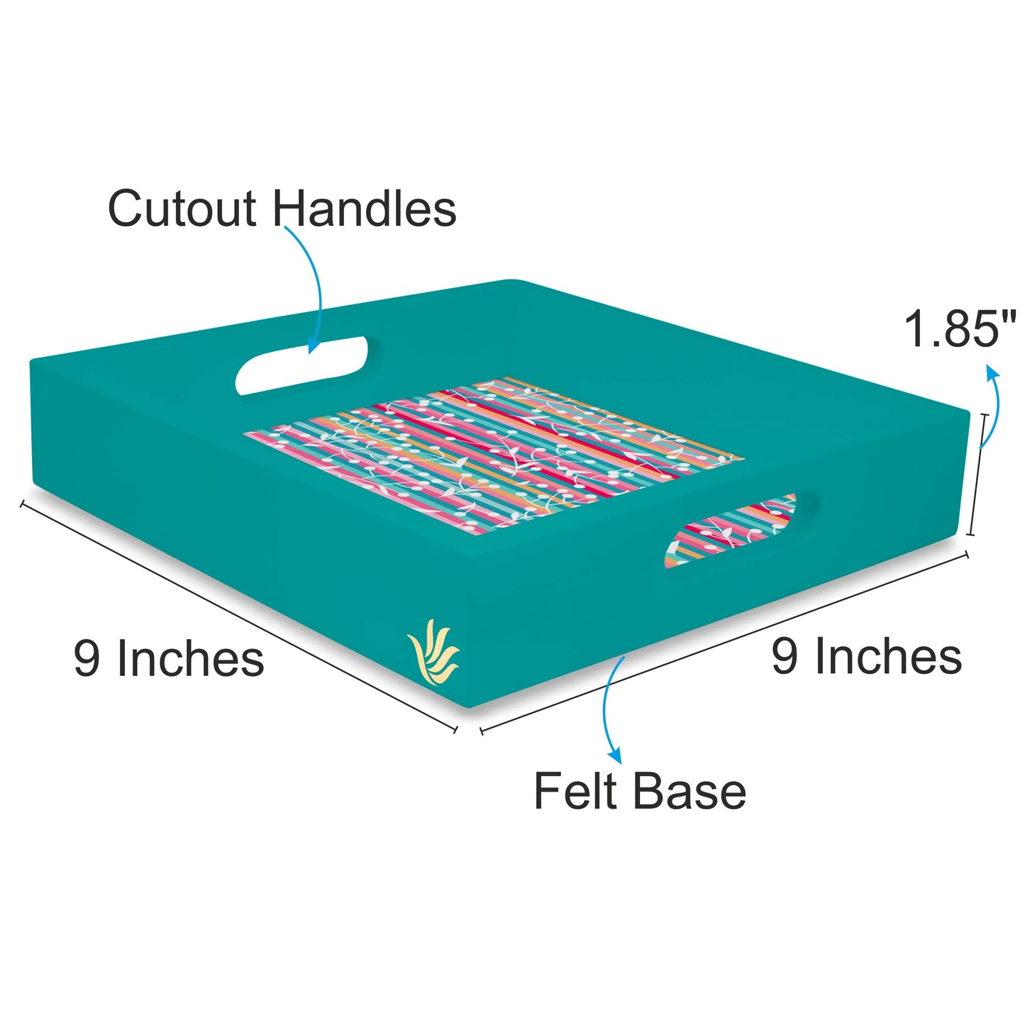Flr Stripes Sq Tray