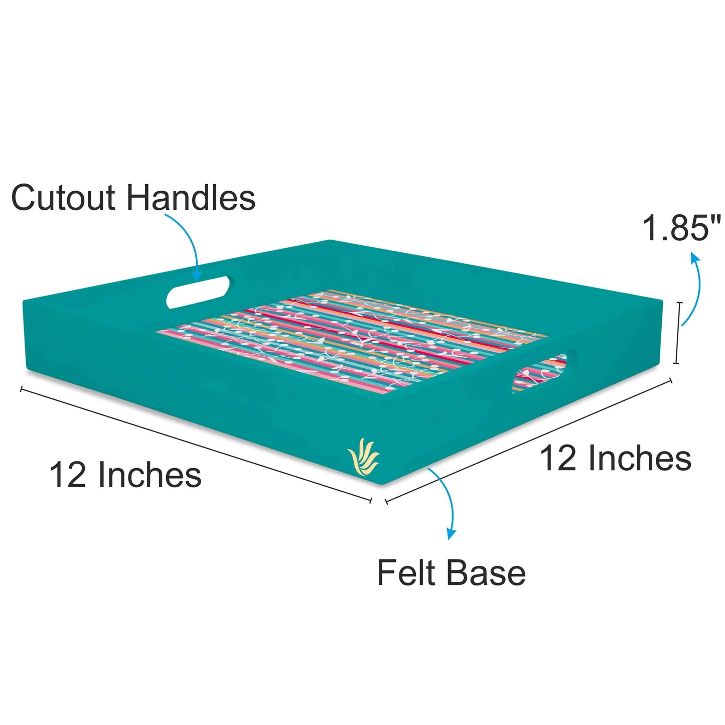 Flr Stripes Sq Tray