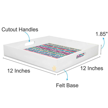 Flr Stripes Sq Tray